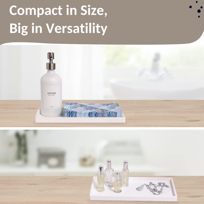 Spacewiser Countertop and Vanity Tray - 2 PC Large 11.7"" Silicone Bathroom Counter Organizer  Dish Soap Sponge Holder Kitchen Sink Organizer  Flexible Bathroom Tray  Sink Caddy Toothbrush Soap Tray - Image 4